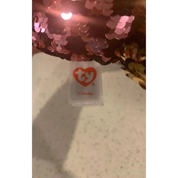 Ty Flippables Sequin Owl Checks Checkered pink and black - B18 - Picture 6 of 6